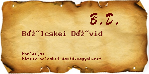 Bölcskei Dávid névjegykártya